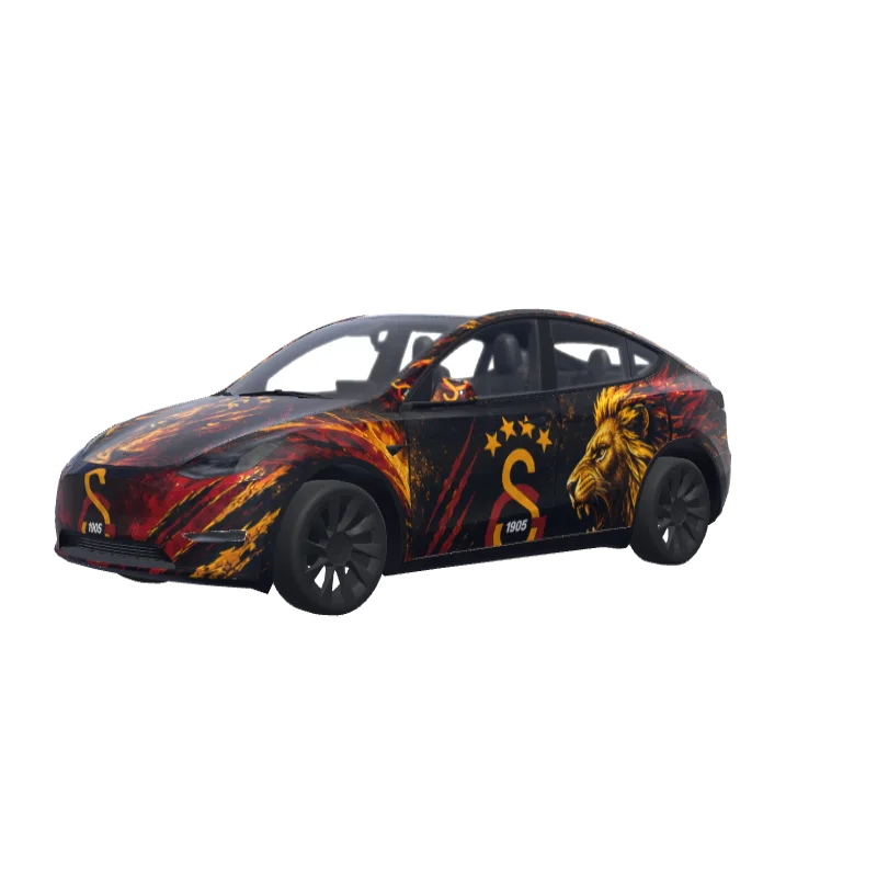 Galatasaray Lion Warrior · Model Y wrap in 3D