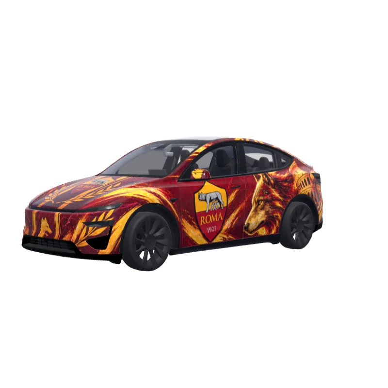 AS Roma Crimson & Gold · Model Y (2025+) Performance wrap in 3D