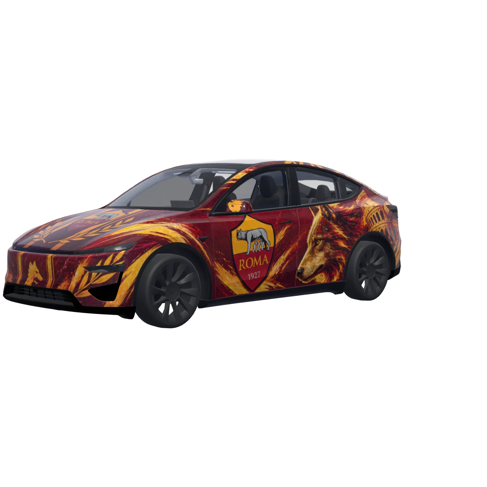 AS Roma Crimson & Gold · Model Y (2025+) Performance-Wrap in 3D