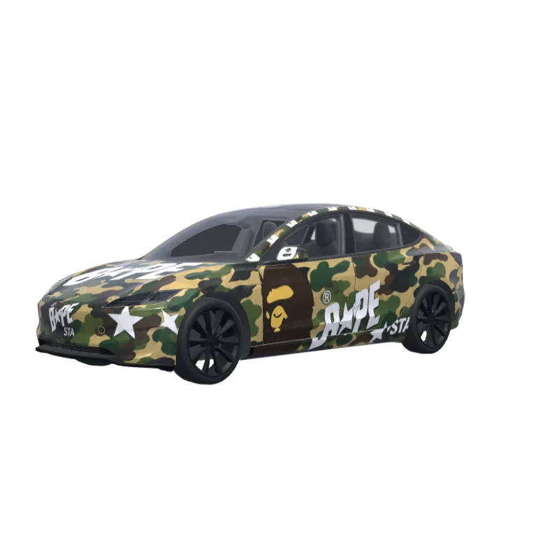 BAPE Camo & Bapesta · Model 3 (2024+) Performance wrap in 3D