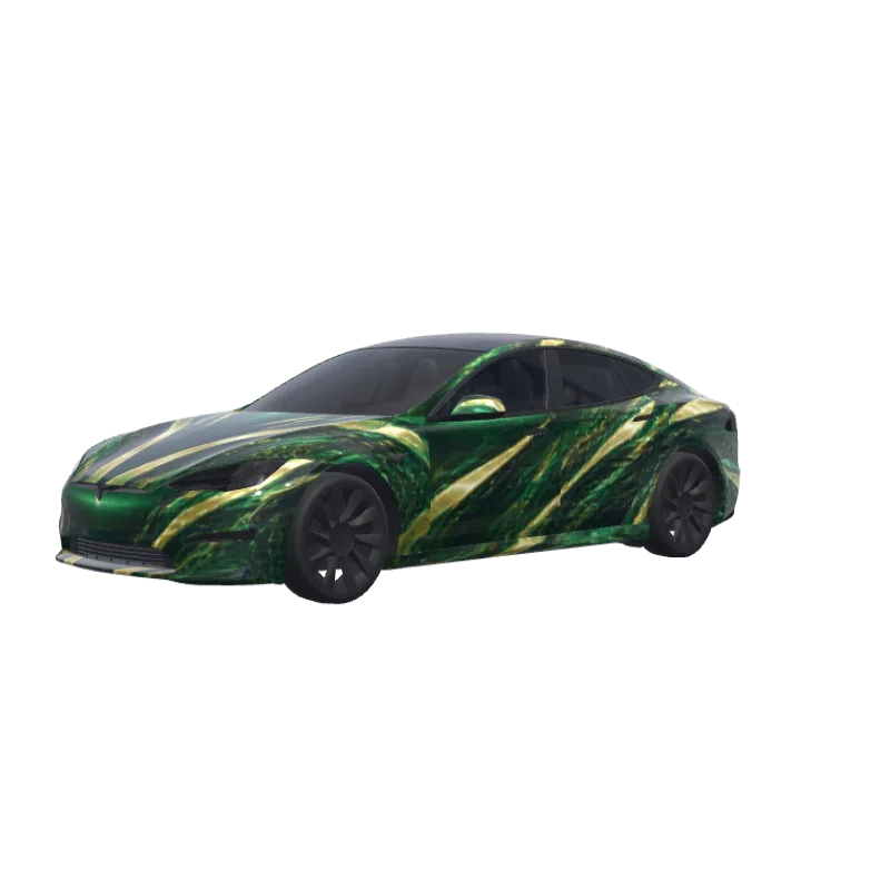 Sporty Bottle Green · Model S 2021+ wrap in 3D