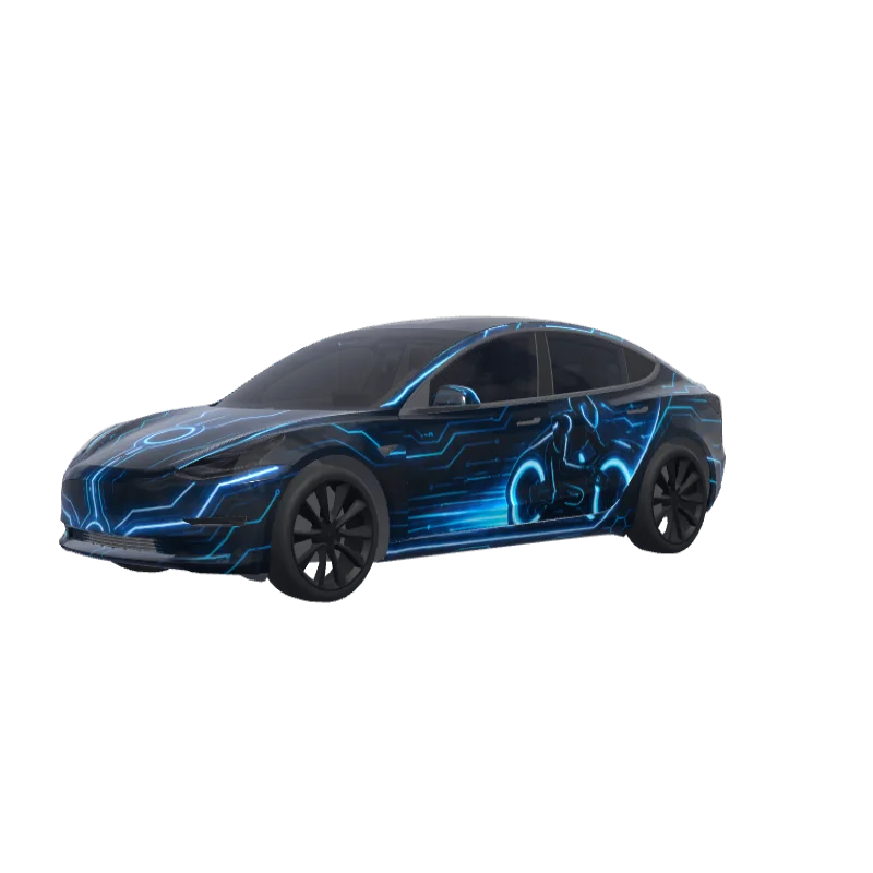 Tron Neon Lines · Model 3 wrap in 3D