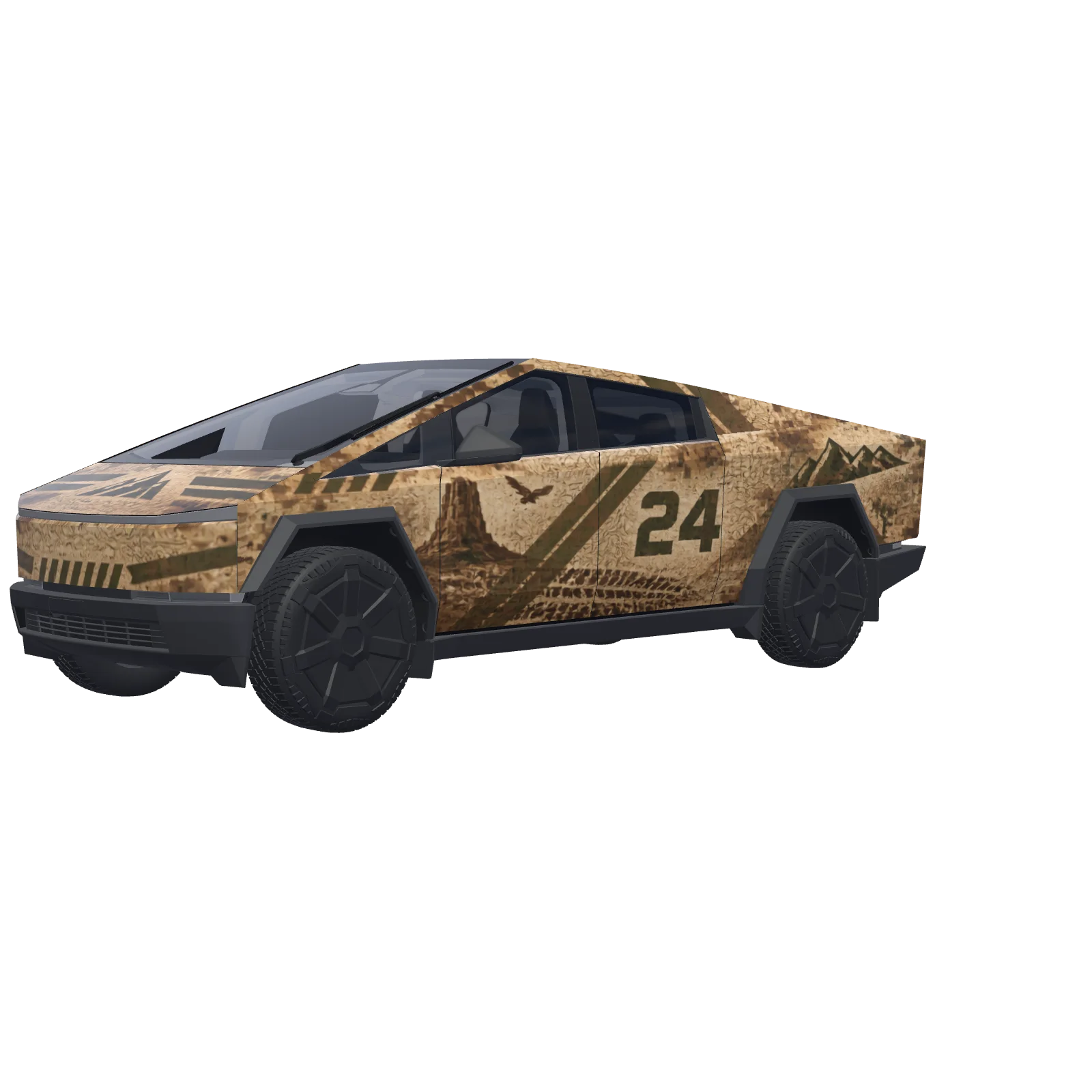Desert Tan Expedition Camo · Cybertruck wrap in 3D