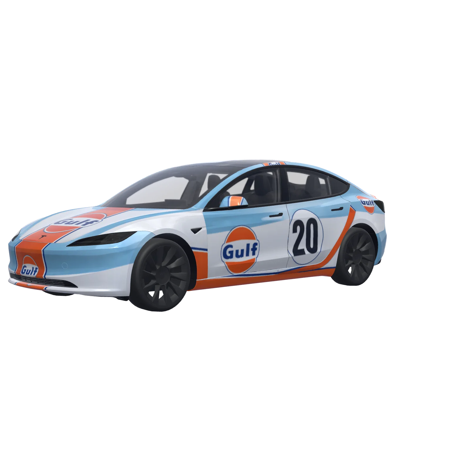 Gulf Racing on White 3D-Vorschau