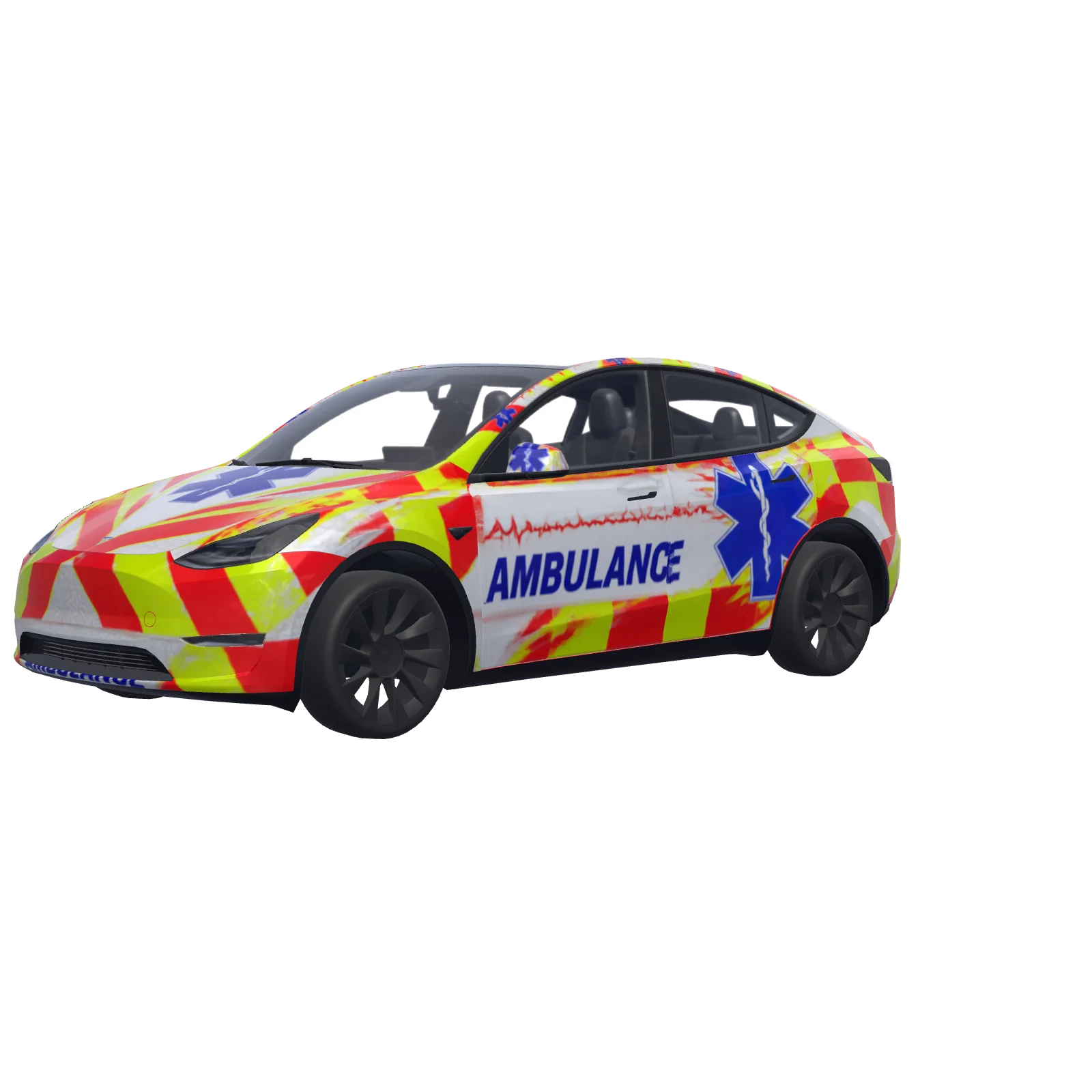 Paramedic Ambulance Checkers · Model Y wrap in 3D