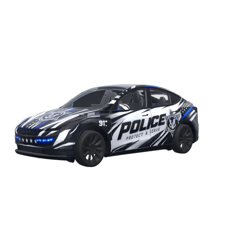 Black & White Police Car · Model Y (2025+) Standard wrap in 3D