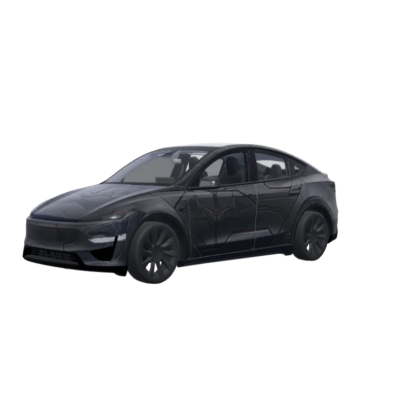 Matte Black Armored Batmobile · Model Y (2025+) Performance wrap in 3D
