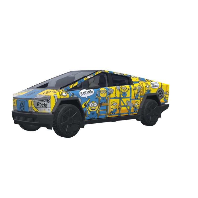 Minions Theme · Cybertruck wrap in 3D
