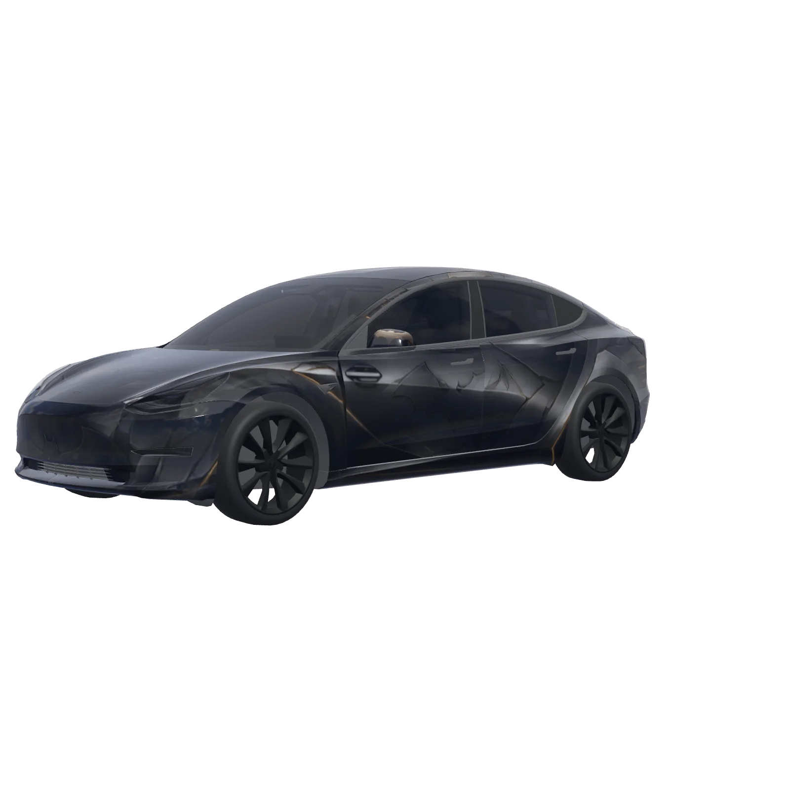 Matte Black Batmobile 3D-Vorschau