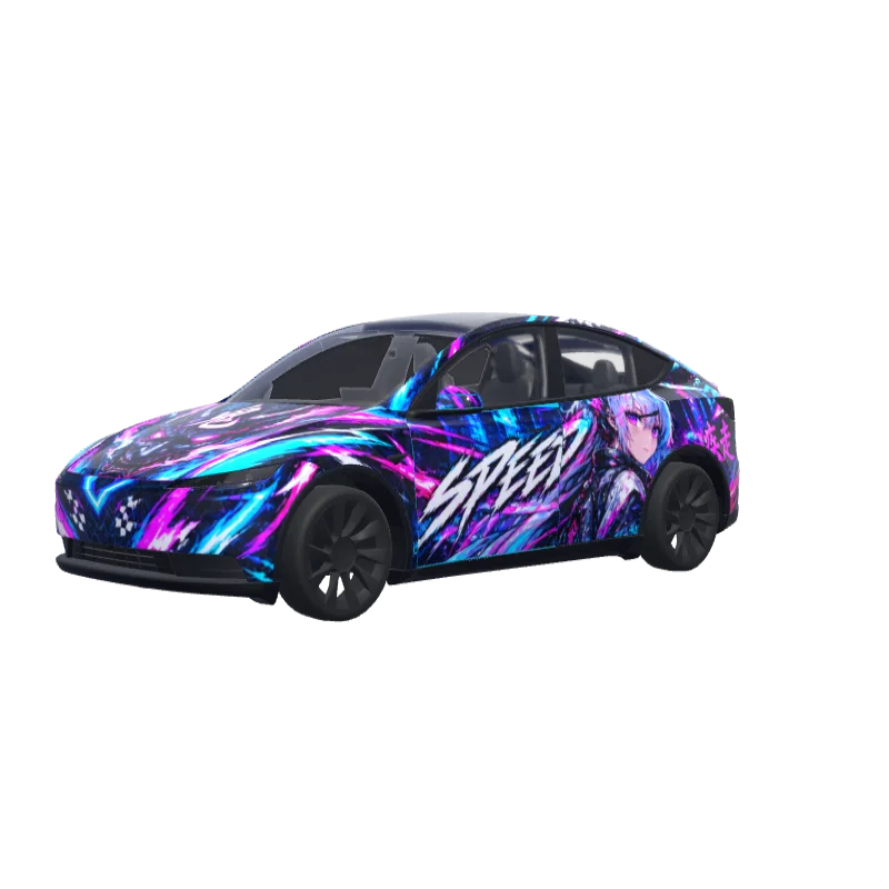 Neon Cyberpunk Speed · Model Y (2025+) Standard wrap in 3D