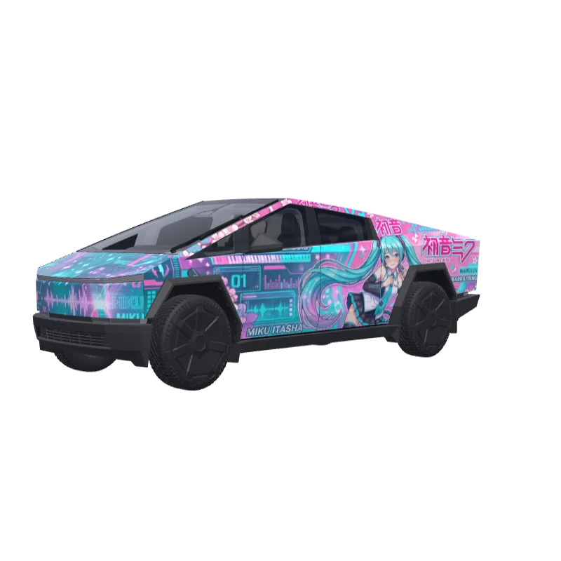 Hatsune Miku Itasha · Cybertruck wrap in 3D