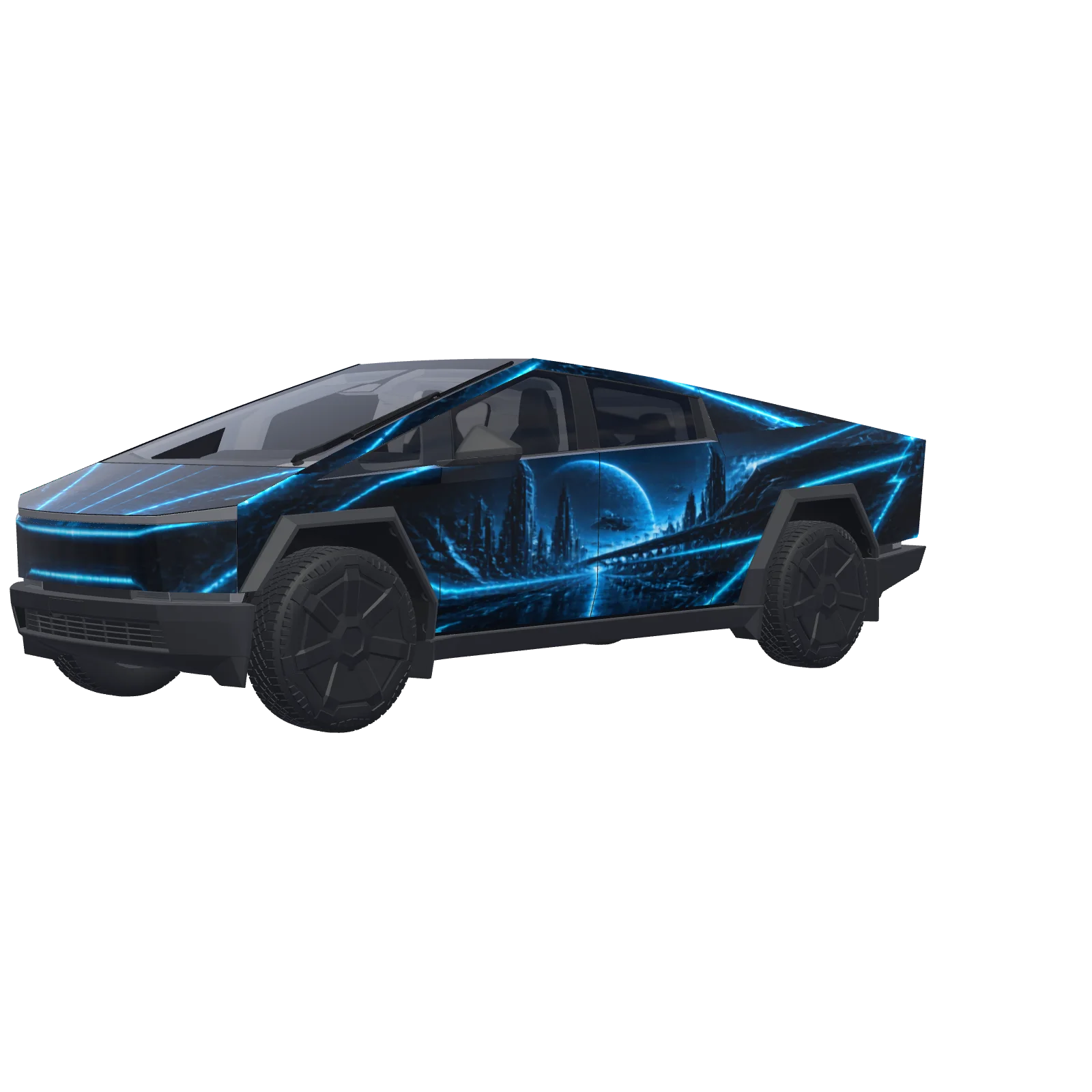 Neon Grid Sci-Fi Truck 3D preview
