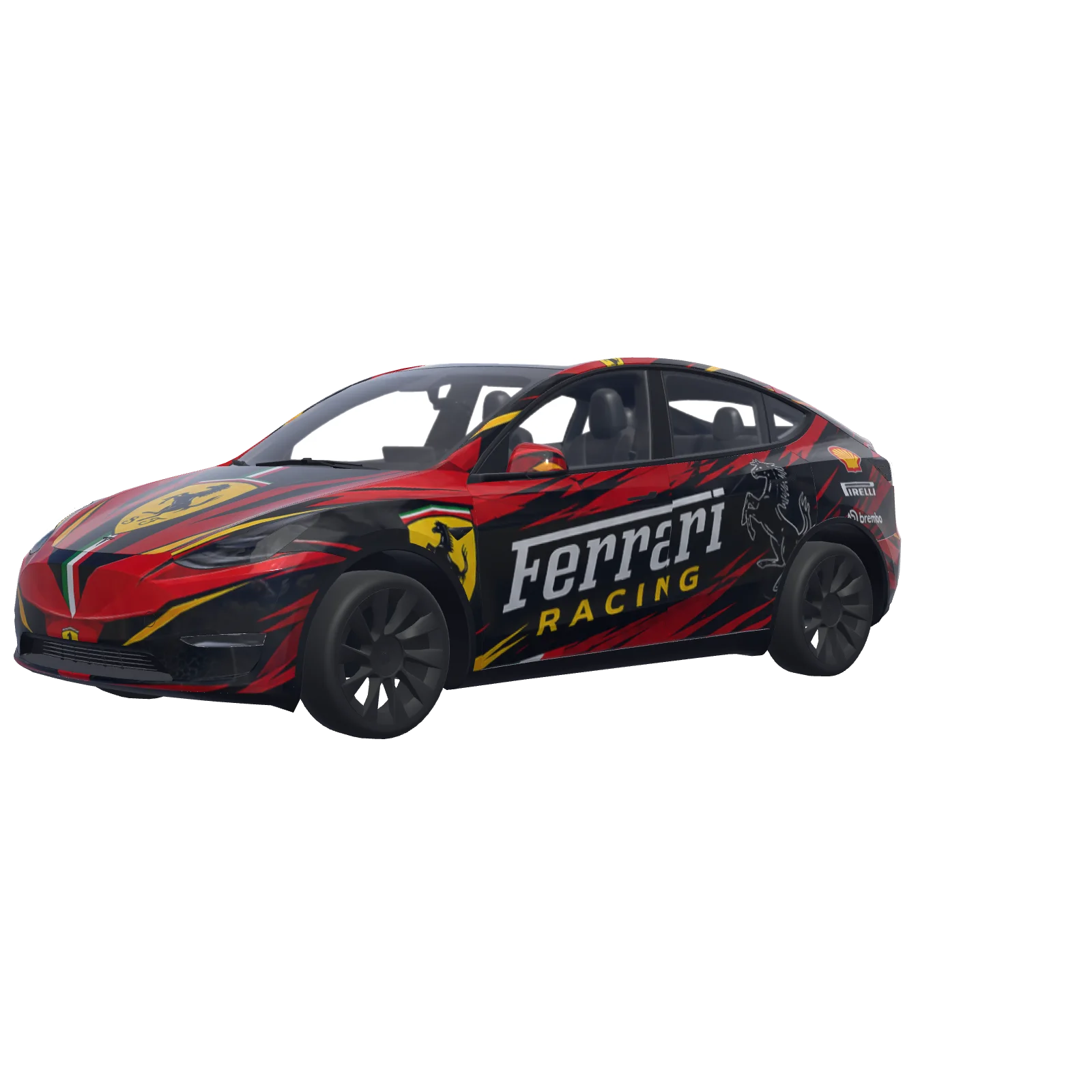 Ferrari Racing Logo Livery · vinilo de Model Y en 3D