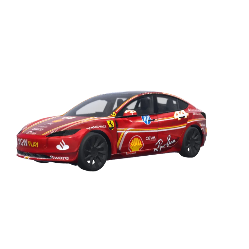 Ferrari SF-24 Hamilton Livery · Model 3 (2024+) Standard & Premium wrap in 3D