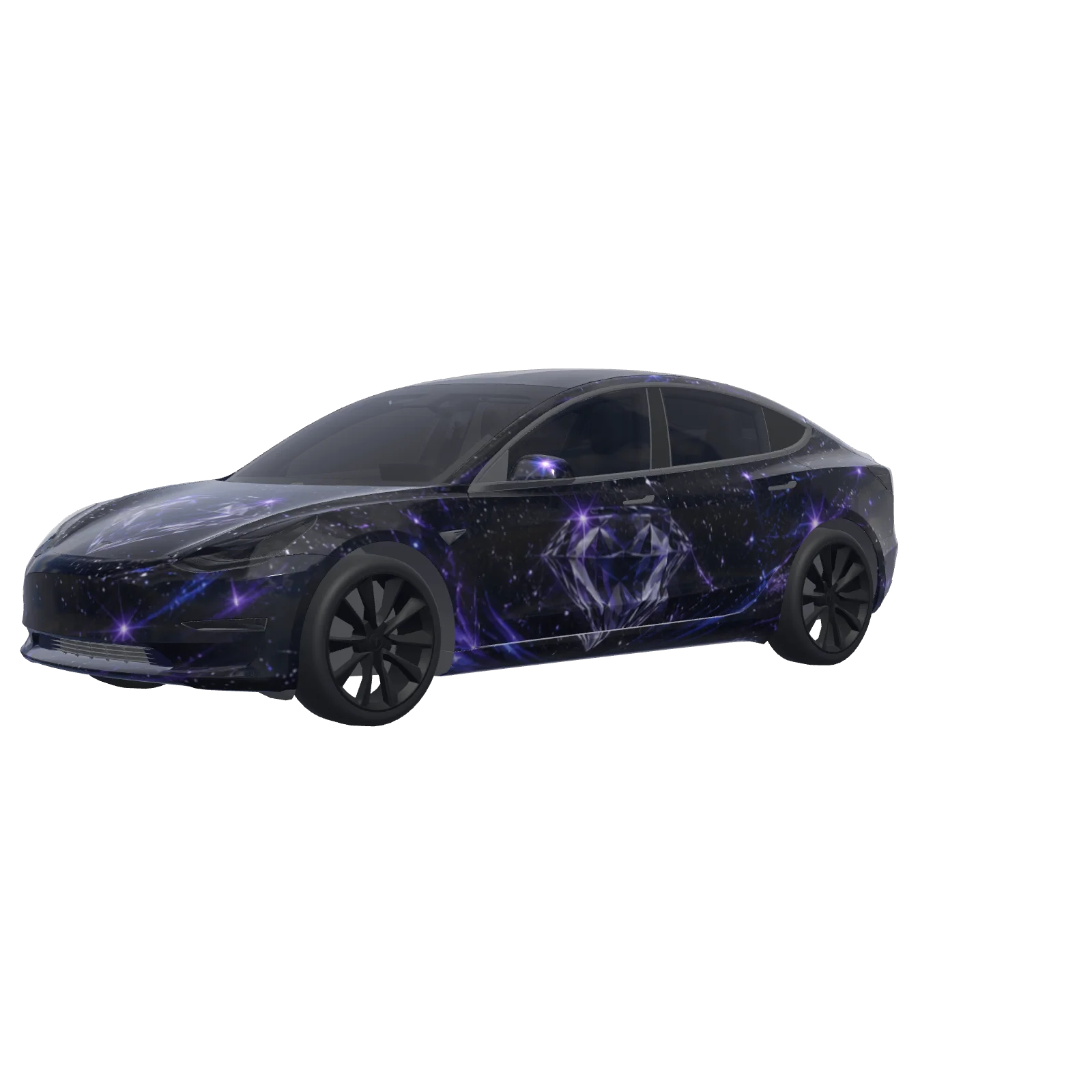 Diamond Black Glitter · Model 3-Wrap in 3D