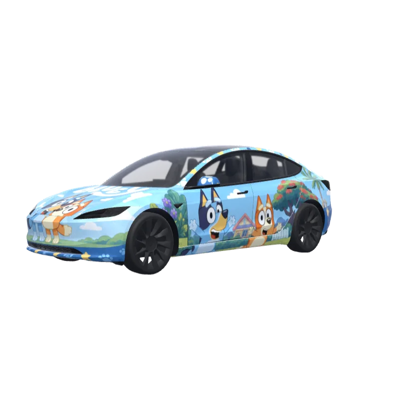 Bluey Theme · Model 3 (2024+) Standard & Premium wrap in 3D