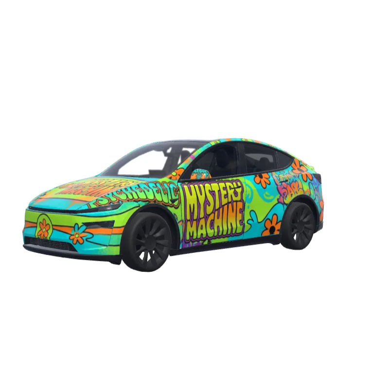 Scooby-Doo Mystery Machine · Model Y (2025+) Premium wrap in 3D