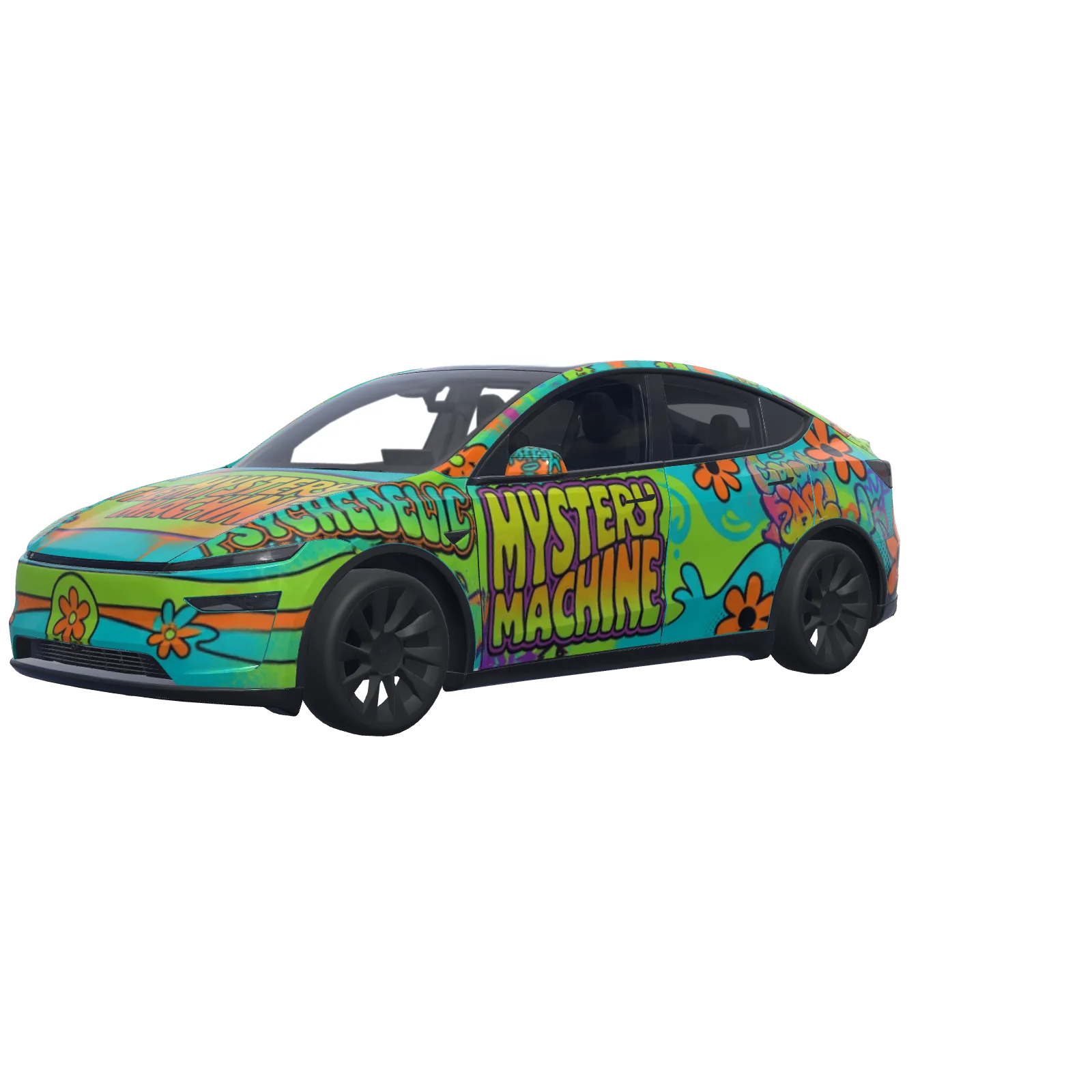 Scooby-Doo Mystery Machine · Model Y (2025+) Premium-wrap in 3D