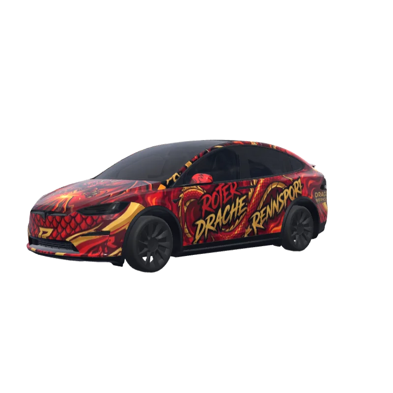 Red Dragon Racing · Model X 2021+ wrap in 3D
