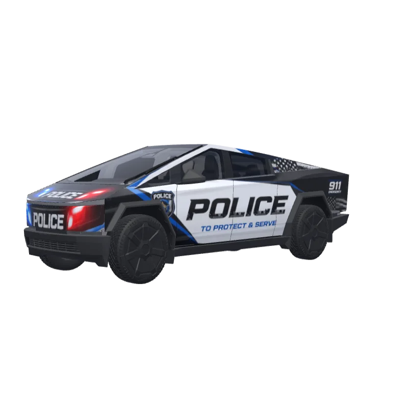 Police Patrol with Emergency Lights · Cybertruck wrap in 3D