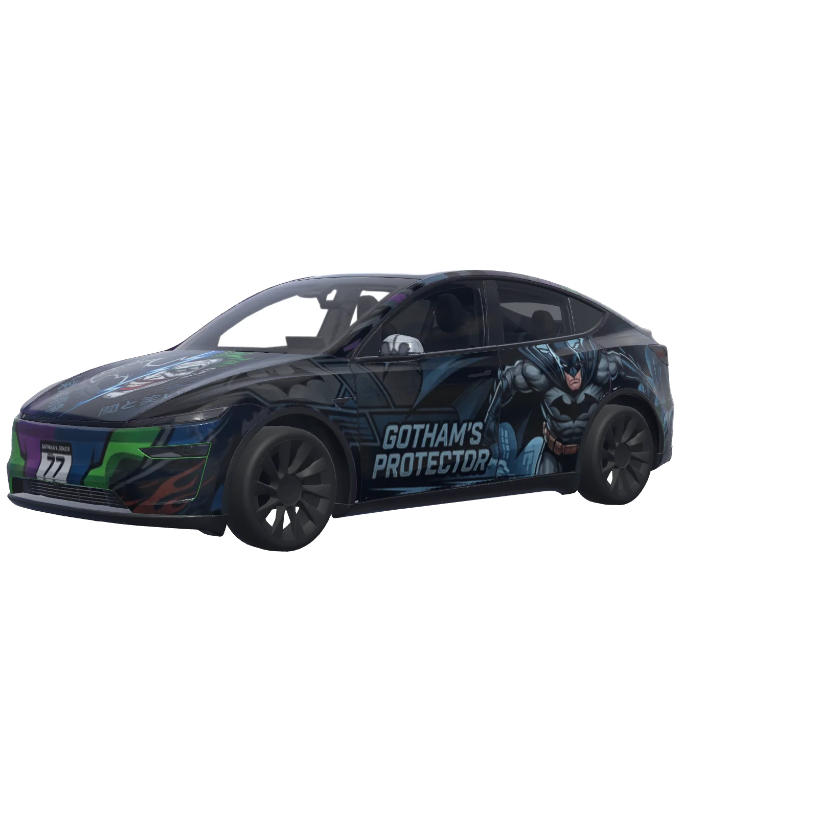 Batman vs Joker Racer · Model Y (2025+) Premium-wrap in 3D