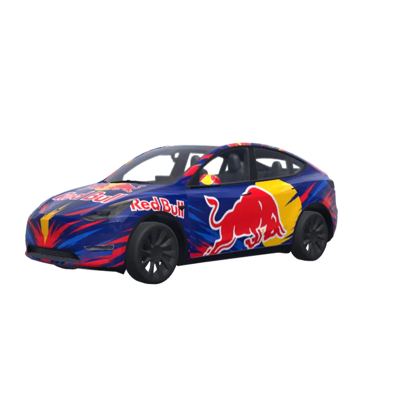 Red Bull Red, Blue & Yellow · Model Y wrap in 3D