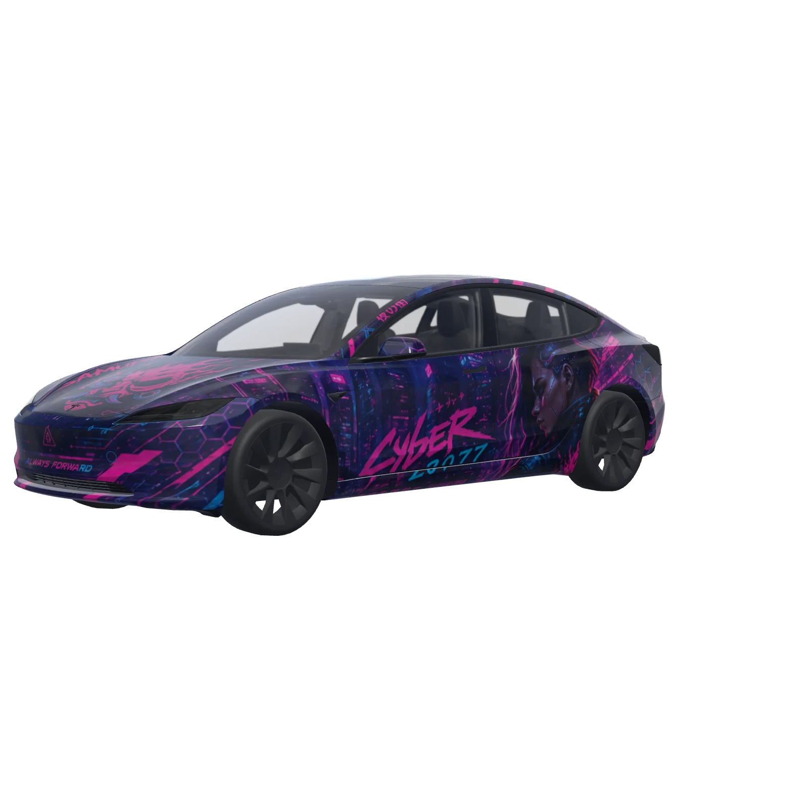 Cyberpunk 2077 Neon · Model 3 (2024+) Standard & Premium-Wrap in 3D