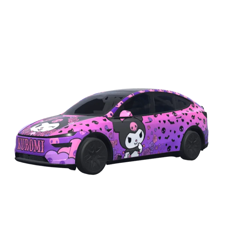 Kuromi Pink & Purple · Model Y L wrap in 3D