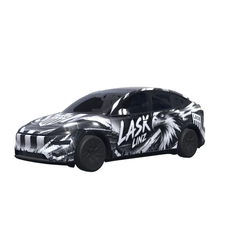 LASK Linz Black & White · Model Y L wrap in 3D