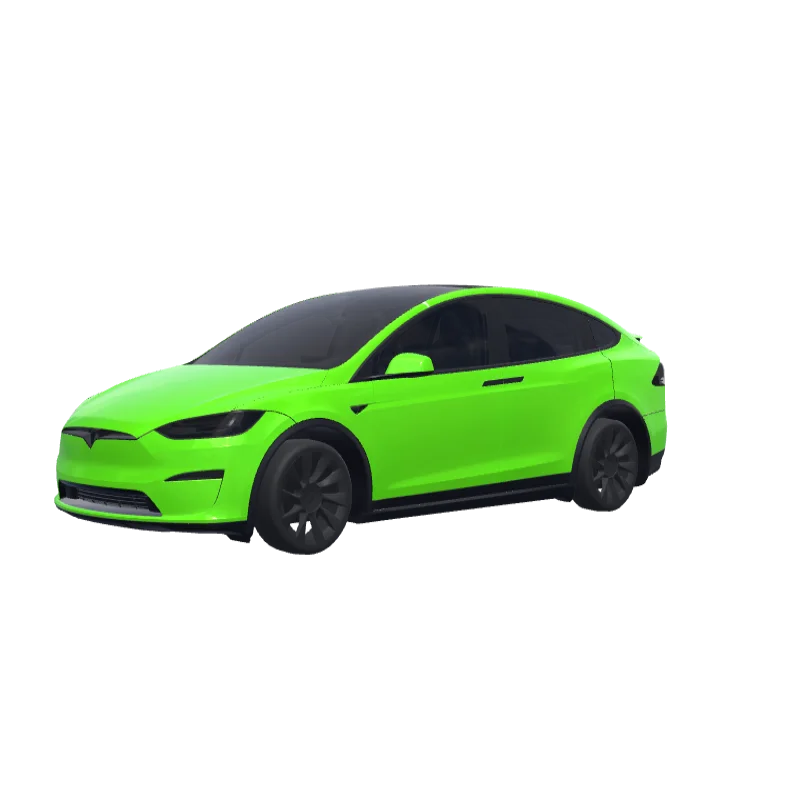 Lime Green · Model X 2021+ wrap in 3D