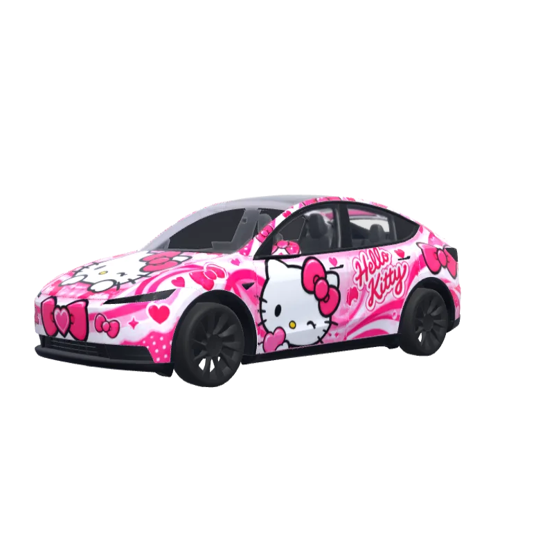 Hello Kitty · Model Y (2025+) Standard wrap in 3D