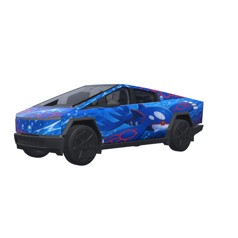 Kyogre Pokémon · Cybertruck wrap in 3D
