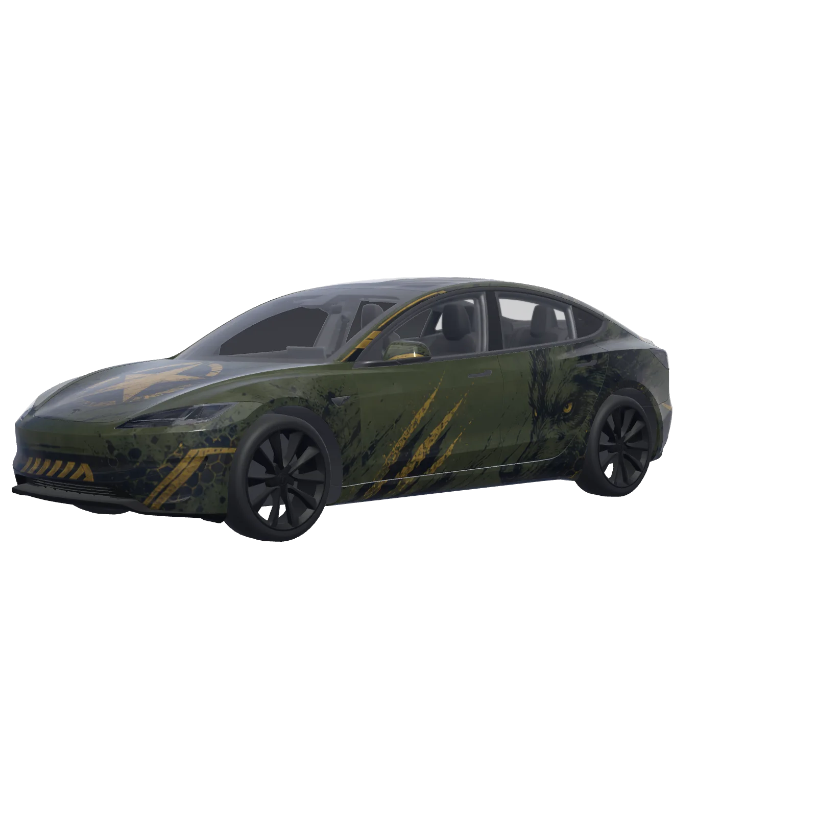 Matte Military Green with Brass 3D preview