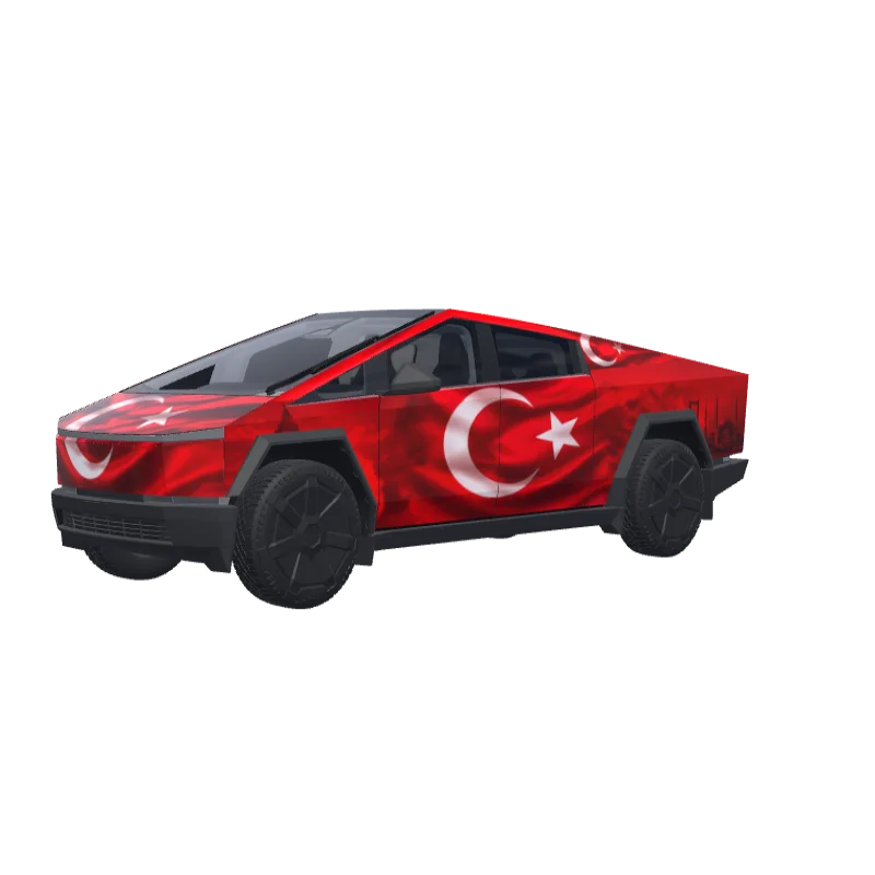 Türkiye Flag in Red · Cybertruck wrap in 3D