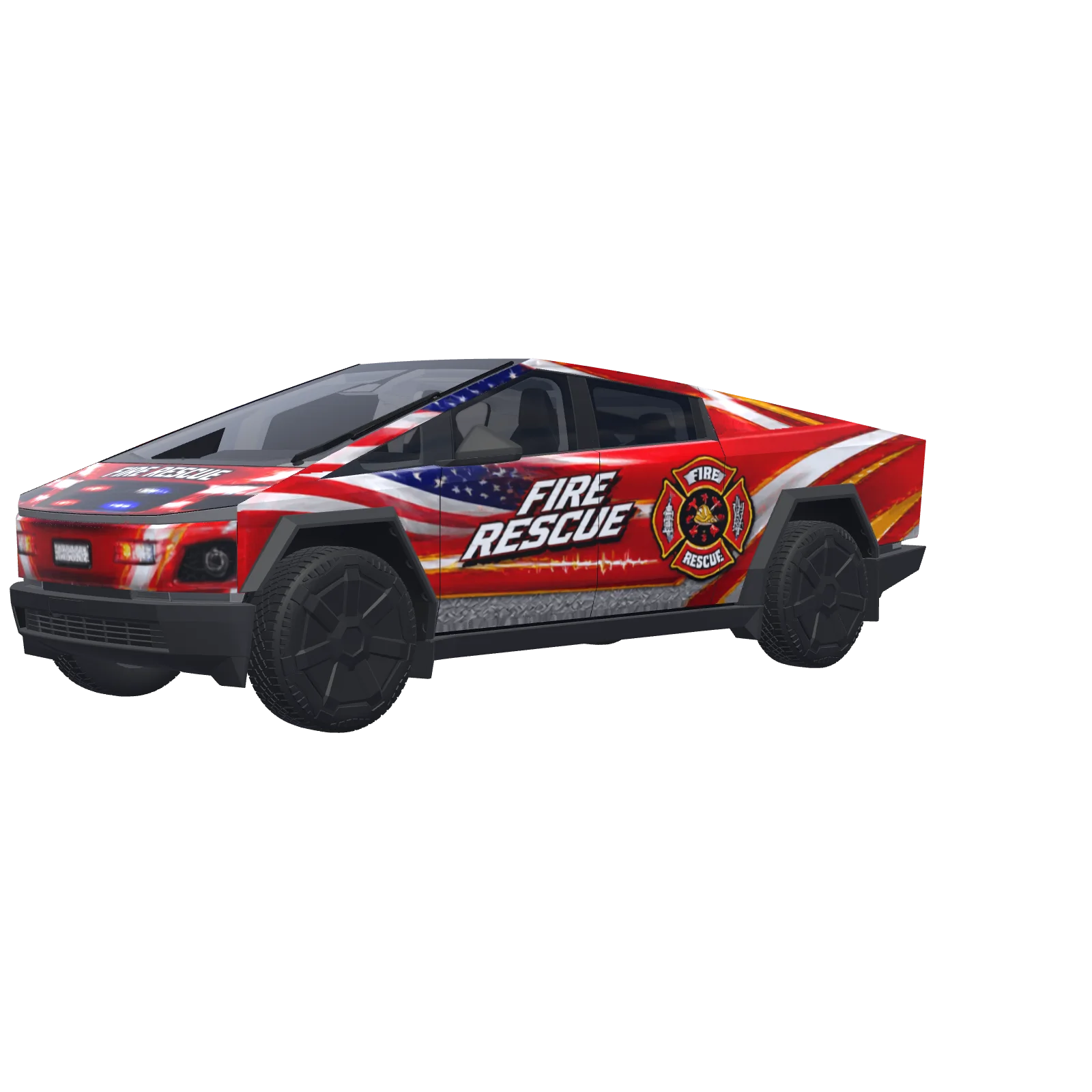 Red Fire Rescue Truck 3D preview
