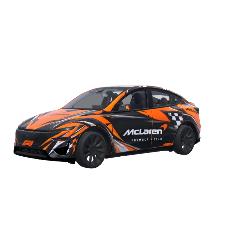 McLaren F1 Papaya · Model Y (2025+) Performance wrap in 3D