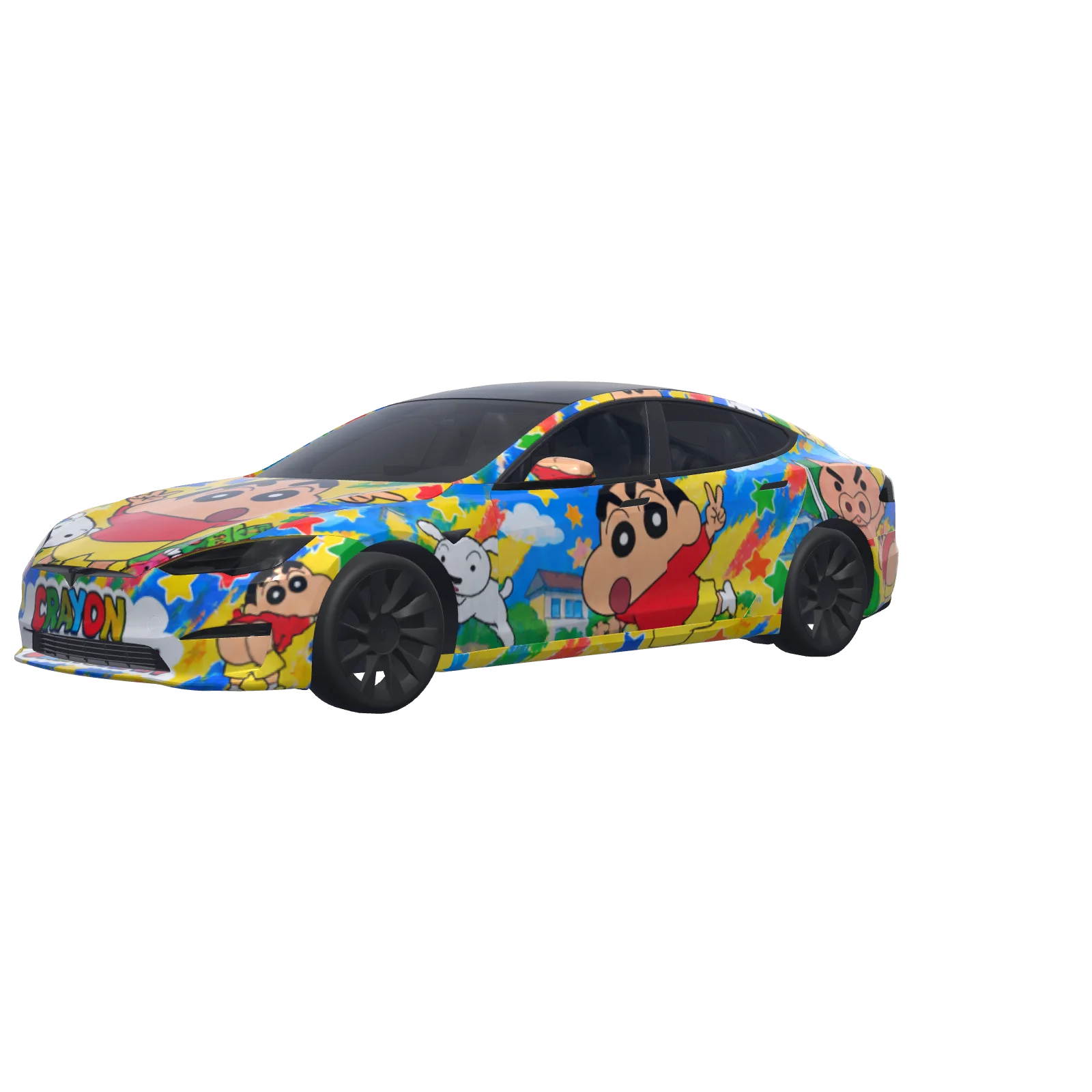 Crayon Shin-chan Color Pop · wrap Model S 2021+ en 3D