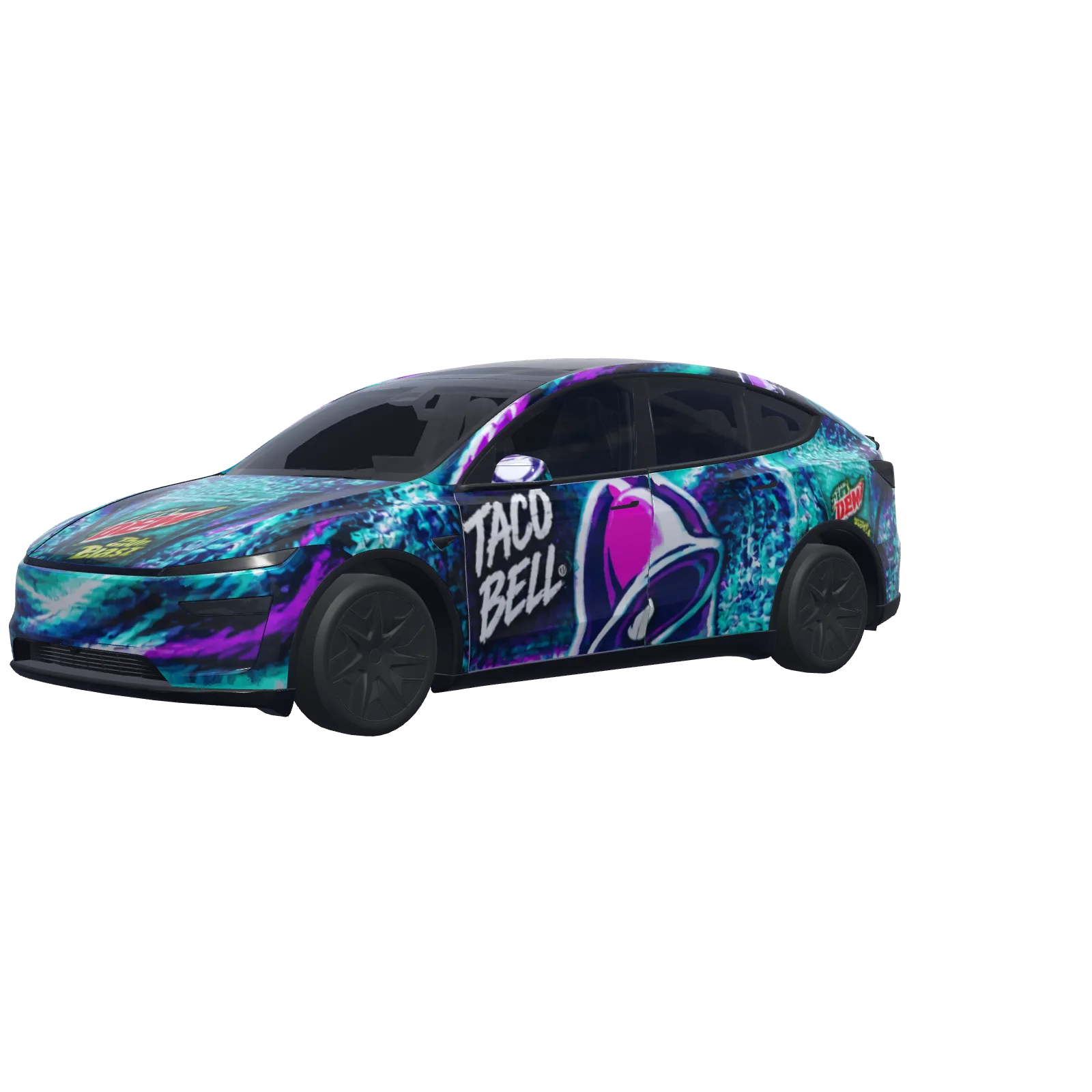 Taco Bell Baja Blast · Model Y L wrap in 3D