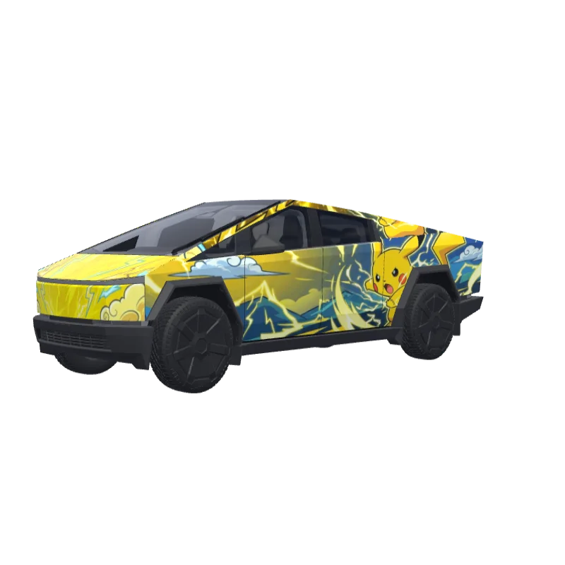 Pikachu Theme · Cybertruck wrap in 3D