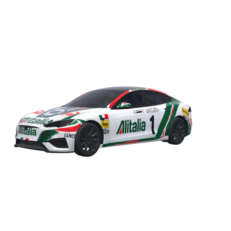 Lancia Stratos Rally · Model S 2025+ Plaid wrap in 3D
