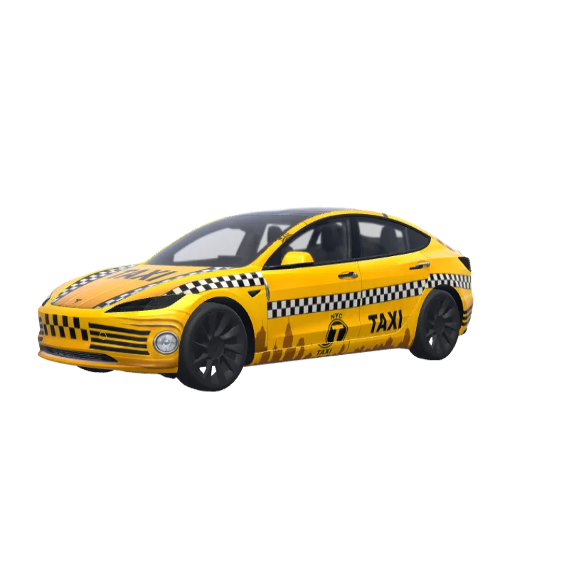 Classic Yellow Taxi · Model 3 (2024+) Standard & Premium wrap in 3D