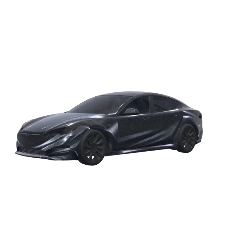 Full Carbon Fiber · Model S 2021+ wrap in 3D