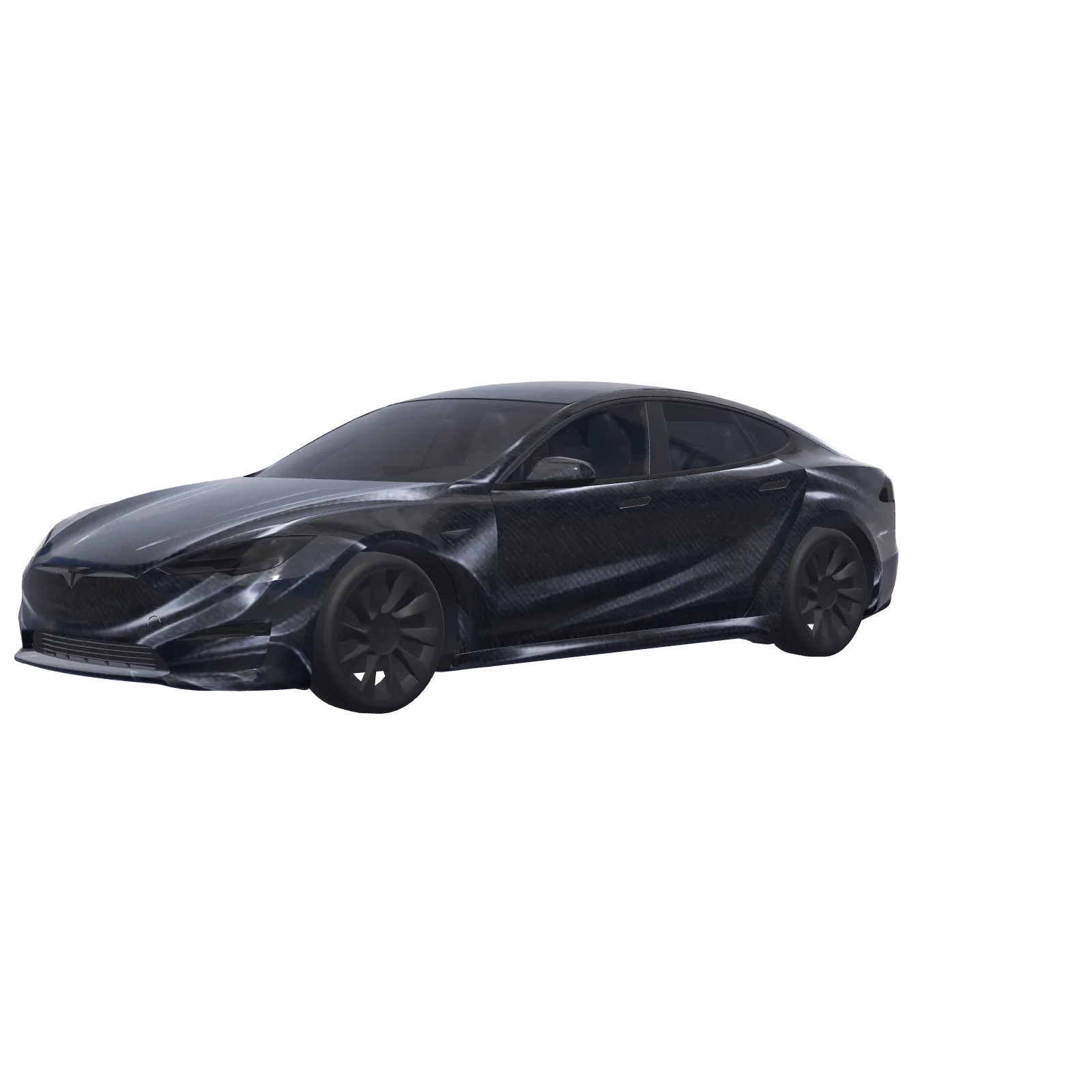 Full Carbon Fiber · wrap Model S 2021+ en 3D