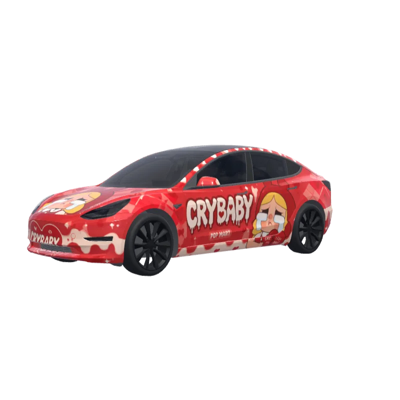 Red Crybaby · Model 3 wrap in 3D
