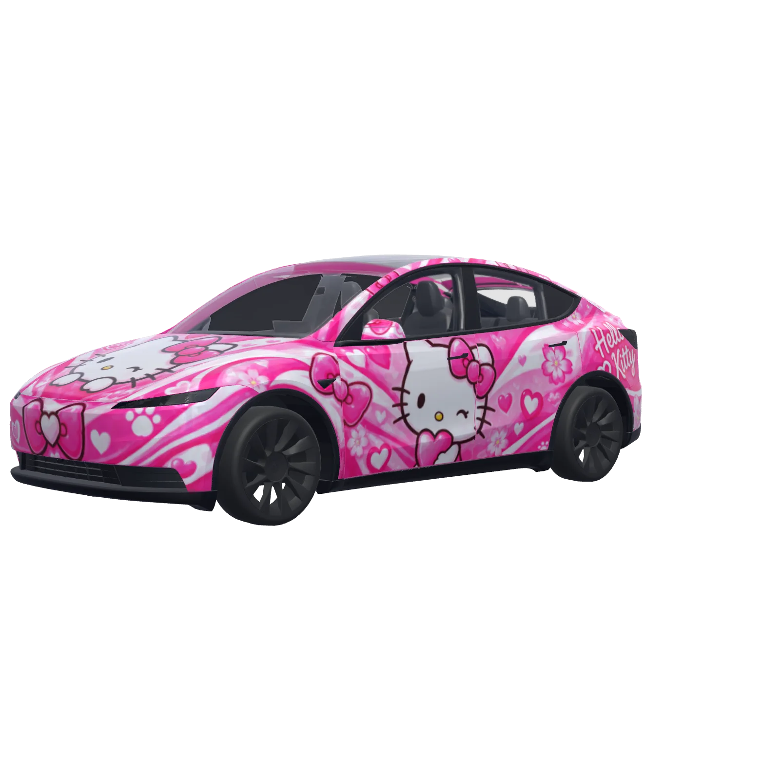 Pink Hello Kitty · wrap Model Y (2025+) Standard en 3D