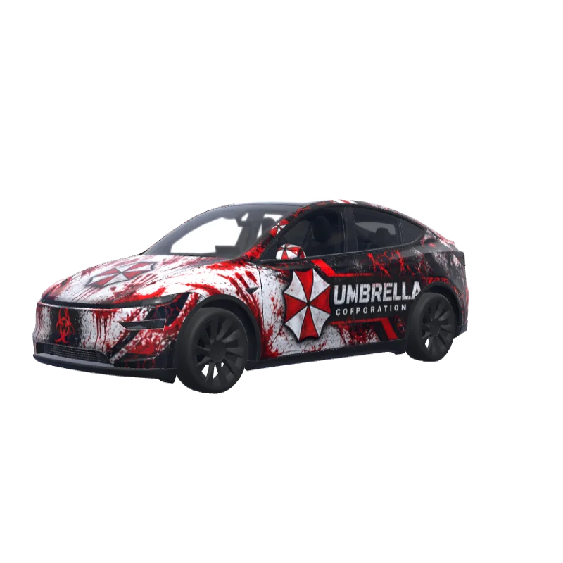 Umbrella Corporation Blood Splatter · Model Y (2025+) Premium wrap in 3D