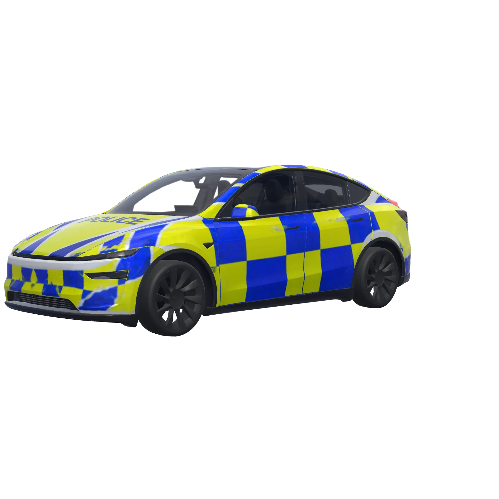 British Battenburg Police Car · Model Y (2025+) Premium wrap in 3D