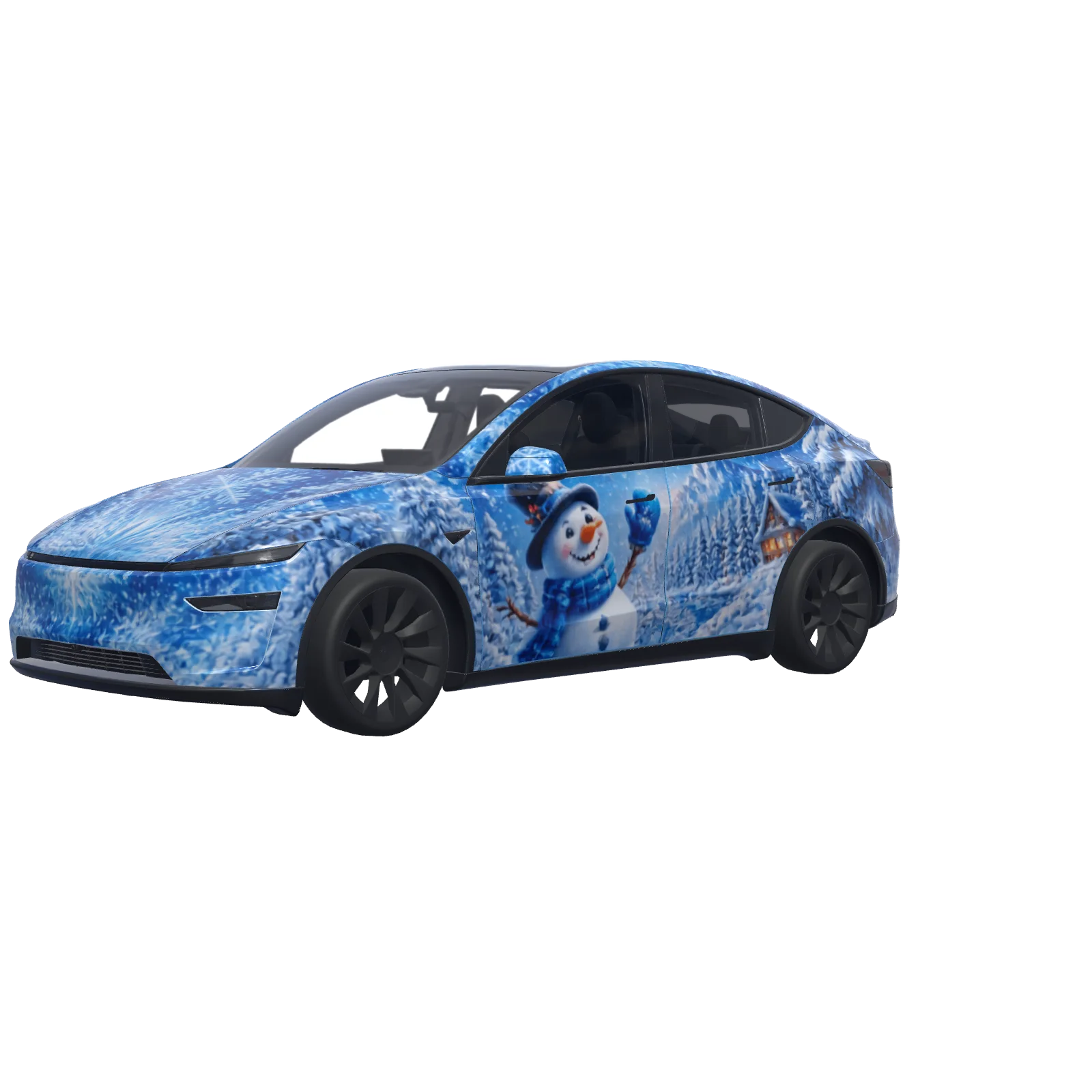 Snowman Winter Wonderland · Model Y (2025+) Premium wrap in 3D