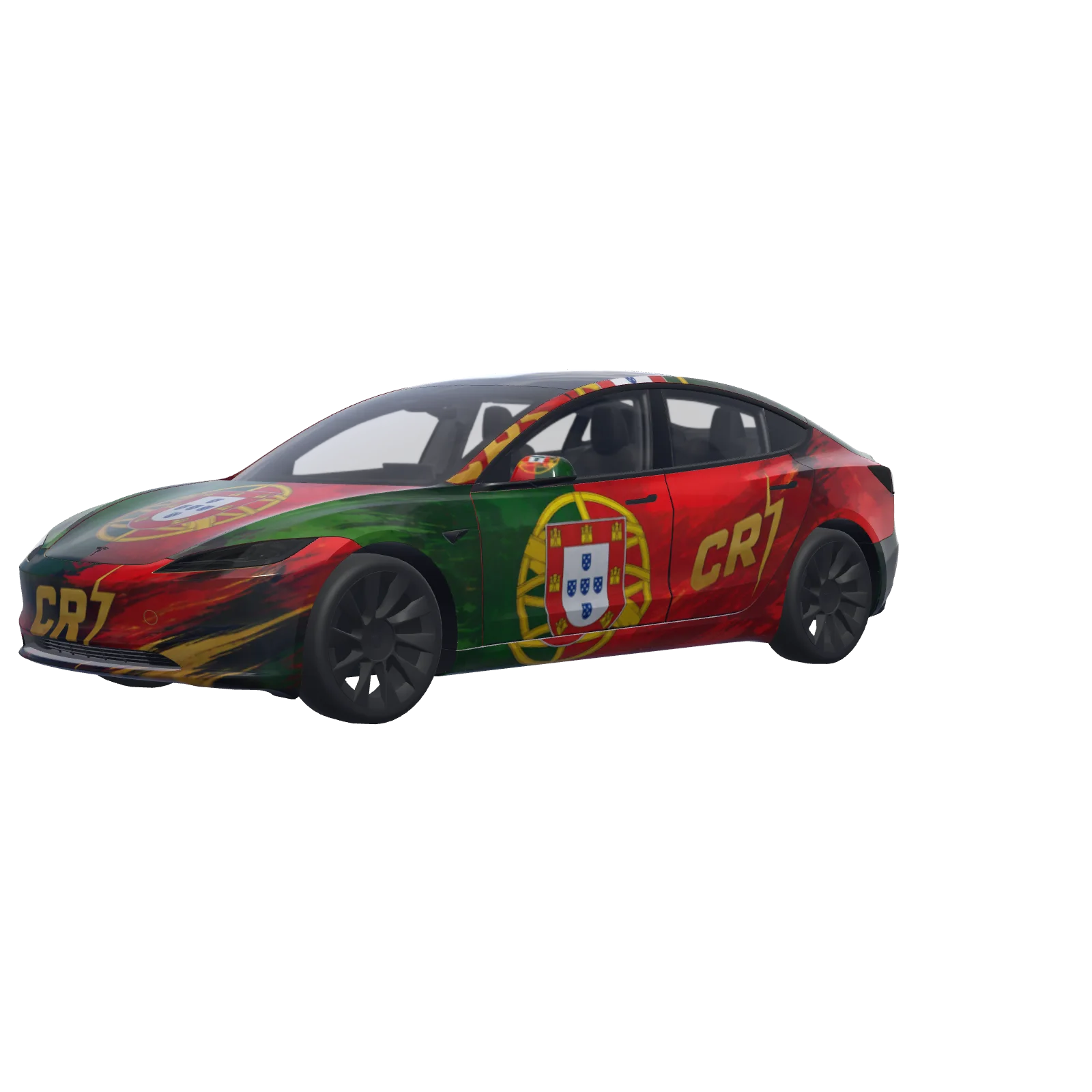 Portugal Flag & CR7 · Model 3 (2024+) Standard & Premium-Wrap in 3D