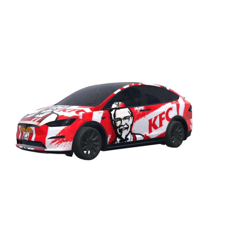 KFC Colonel Sanders · Model X 2021+ wrap in 3D
